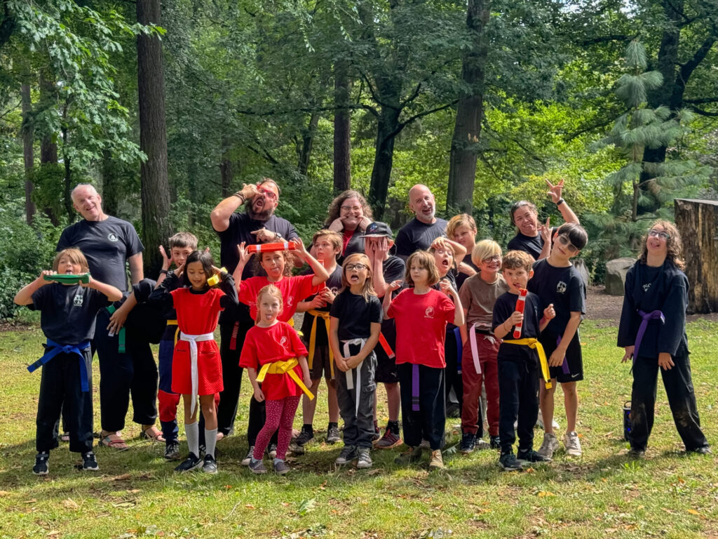 Kung fu students celebrate at our park demo 2024